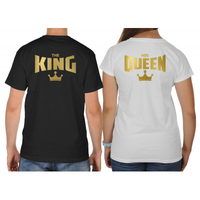 Koszulki dla par zakochanych komplet 2 szt The King His Queen